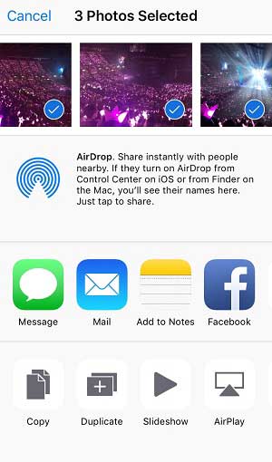 airdrop the entire camera roll from iphone to mac