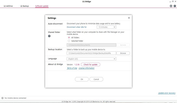 update lg bridge if lg bridge cannot connect