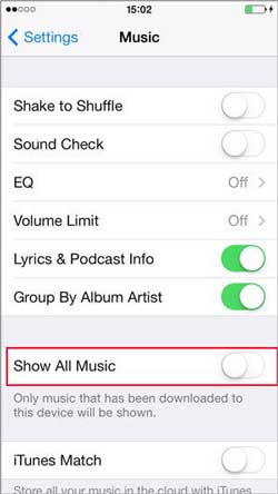 ow to stop songs from iCloud showing on iPhone