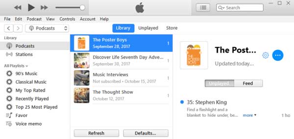 how to delete podcasts from itunes