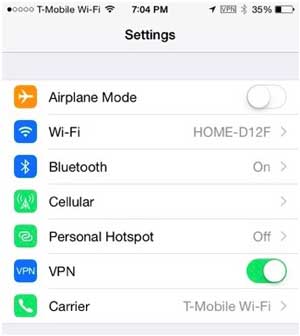 enable vpn to connect vpn on iphone