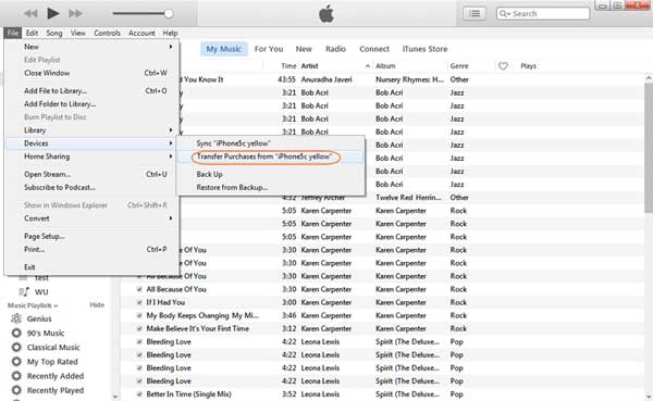 import iphone music to itunes to transfer music from iphone to ipad