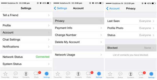 how to block whatsapp contacts on iphone