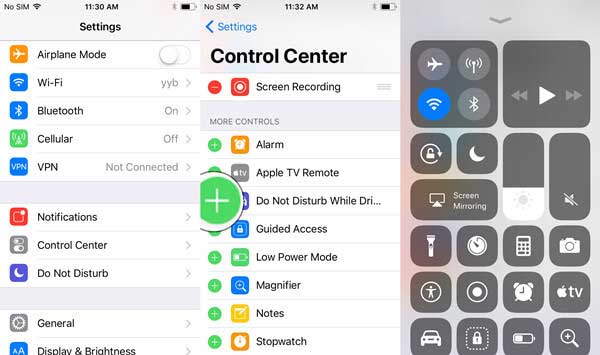 add apps to control center in ios 11