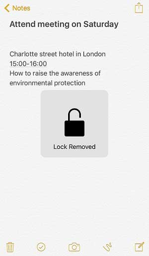 remove notes lock