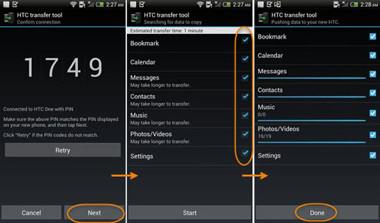 transfer data using htc transfer tool