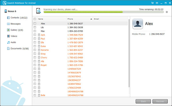 contact recovery app for android - mobisaver