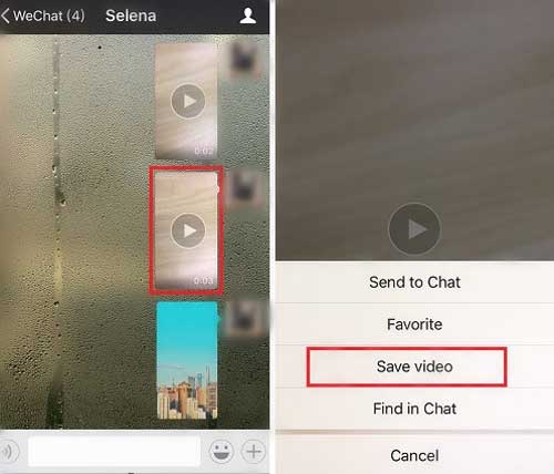 save videos in wechat chats from iphone