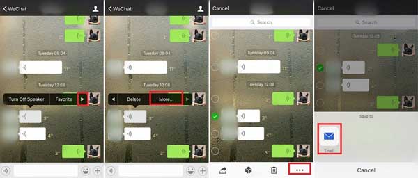 how to save wechat audios to email