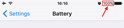 show iphone battery percentage