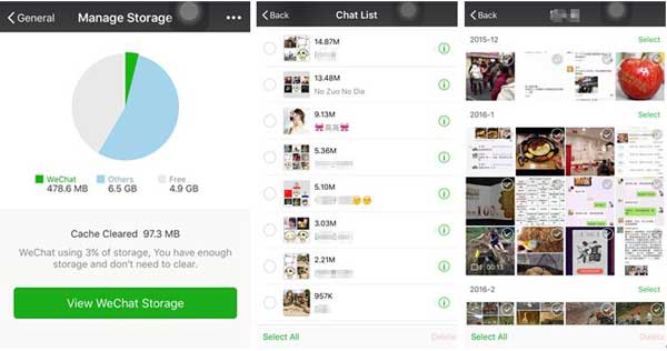 delete wechat photos from iphone manually