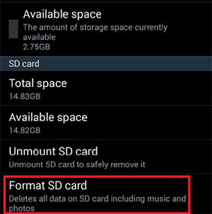 format sd card