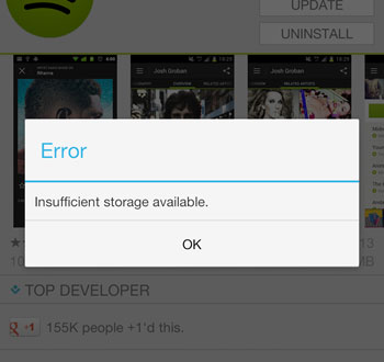 android insufficient storage available