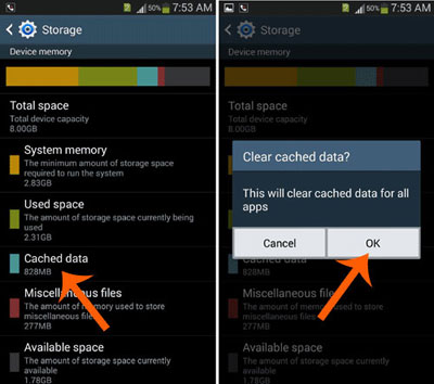 clear cache data