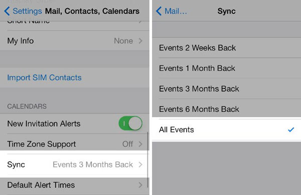 show all calendar events to solve iphone calendar disappeared