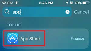 search app store on iphone