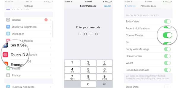 disable control center lock screen ios 11