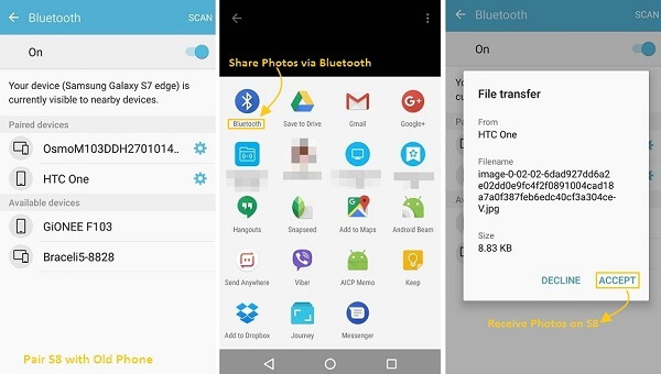 transfer via bluetooth