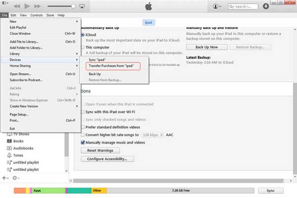 transfer purchased books from iphone to compueter with itunes