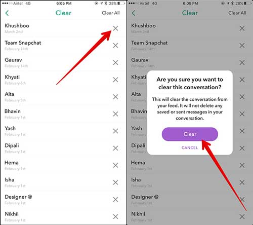 delete conversion on snapchat to delete documents and data on iphone