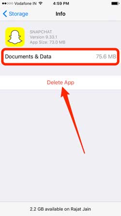 dhow to delete documents and data on iphone by reinstalling