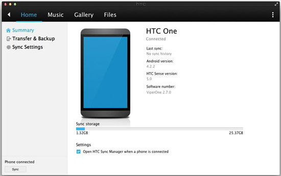 launch htc sync manager