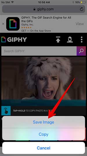save gifs from website to iphone ipad