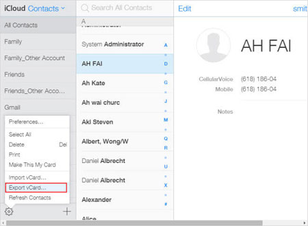 how to transfer contacts from iphone to samsung via icloud