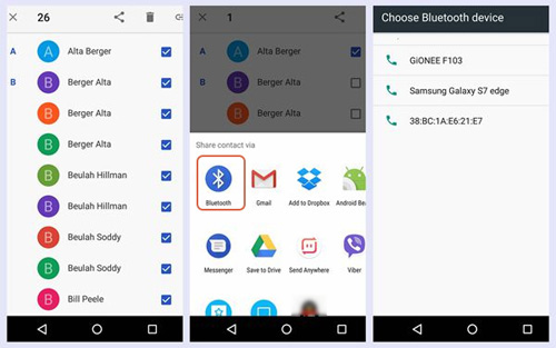 share contacts from htc to htc via bluetooth