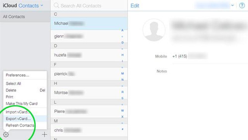 export contacts from iphone to samsung via icloud