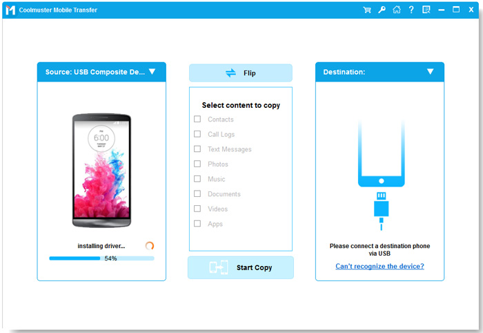 run the coolmuster mobile transfer app to transfer data from samsung to oppo