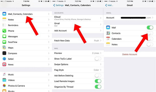 sync contacts from iphone to mac via gmail