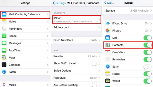 how to transfer contacts from iphone to ipad with icloud