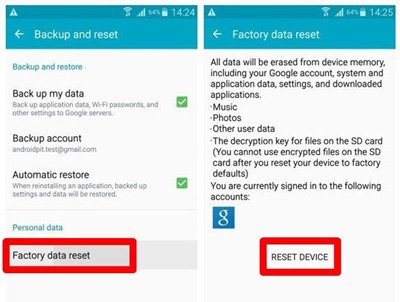 factory reset android phone to erase messages on android