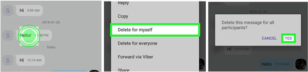 delete viber messages on android