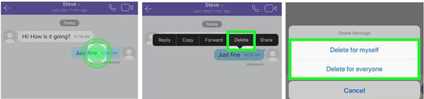 delete viber messages on iphone