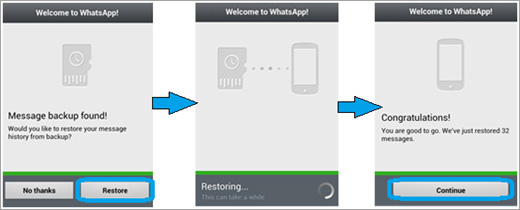 restore whatsapp messages on htc from backup