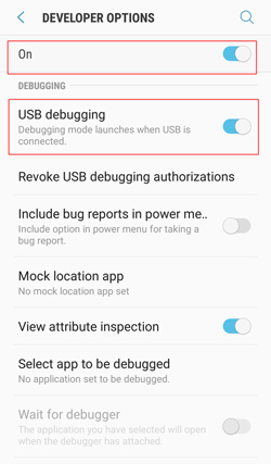 enable usb debugging