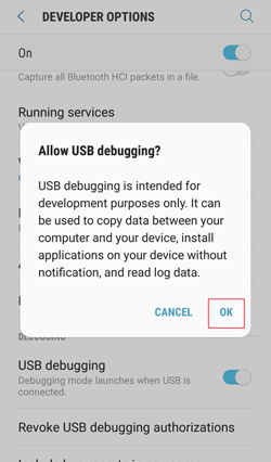 enable usb debugging