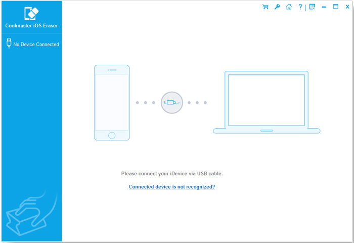 the primary interface of the ios eraser