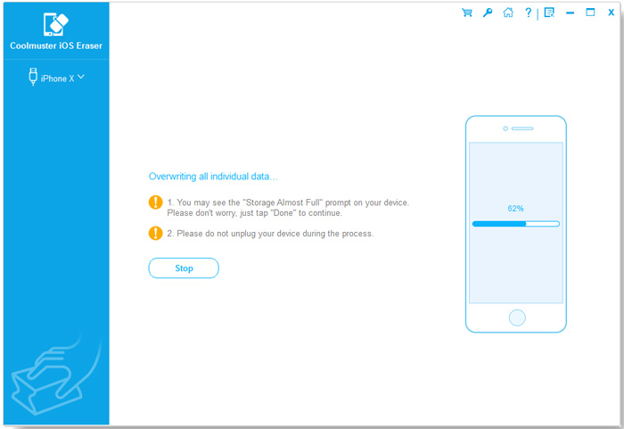 overwrite phone data after erasing iphone without passcode