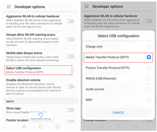 enable usb debugging on huawei honor