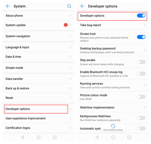 enable usb debugging on huawei mate