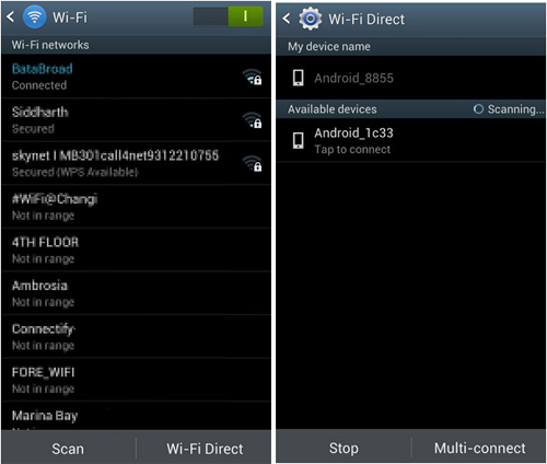 transfer files between android devices via wifi direct