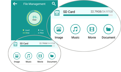 click junk files from Teléfono Android