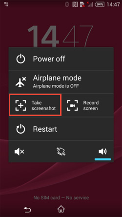 take screenshots on android device