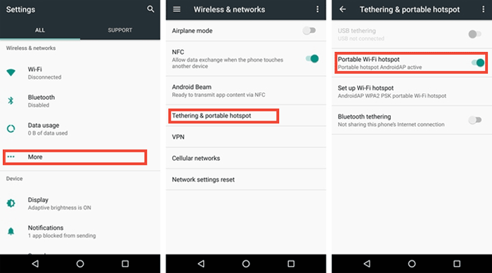 transfer files between android devices via hotspot