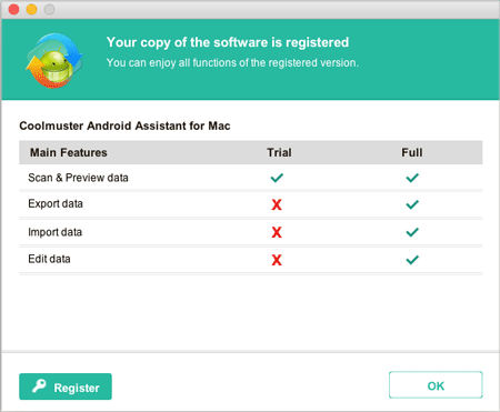 register the software