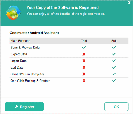 register the software