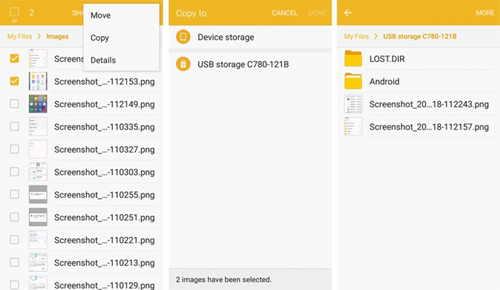 transfer files from android to thumb drive via otg